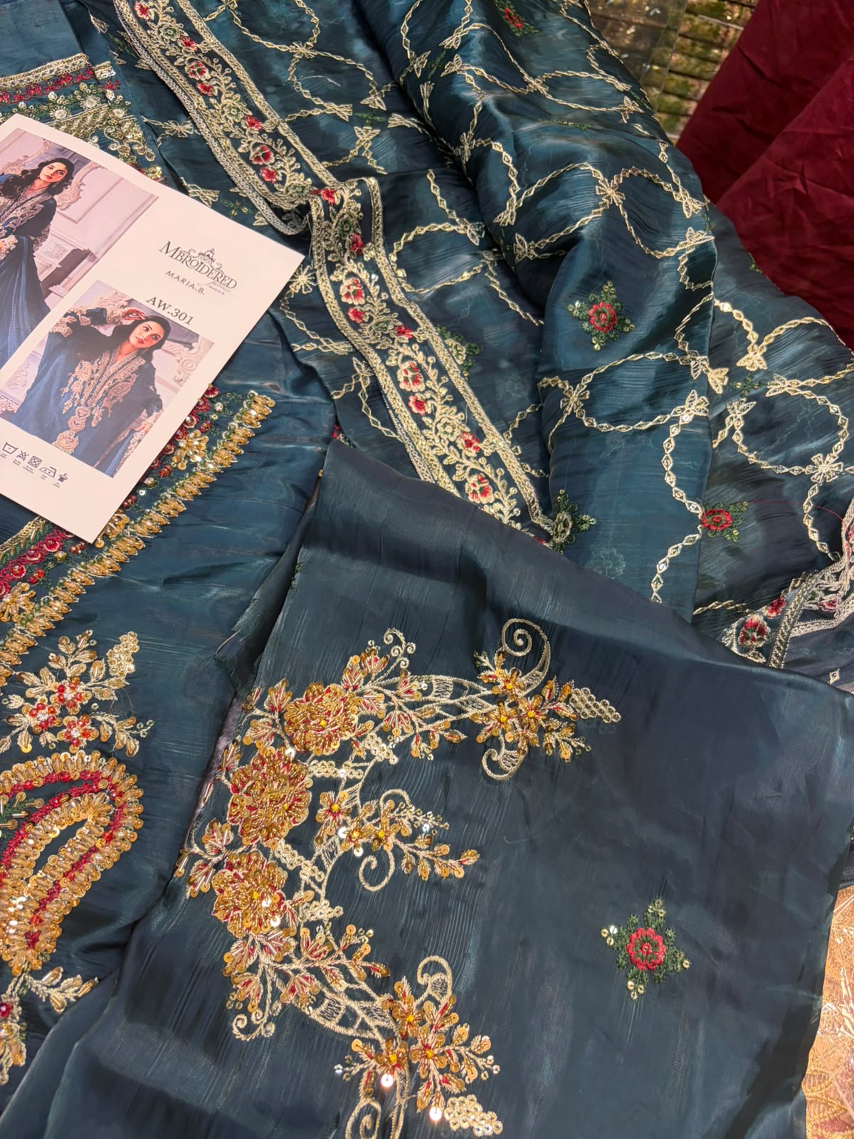 Maria B Shesha Silk Article with Raw Silk Inner & Trouser