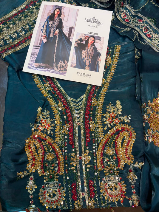 Maria B Shesha Silk Article with Raw Silk Inner & Trouser